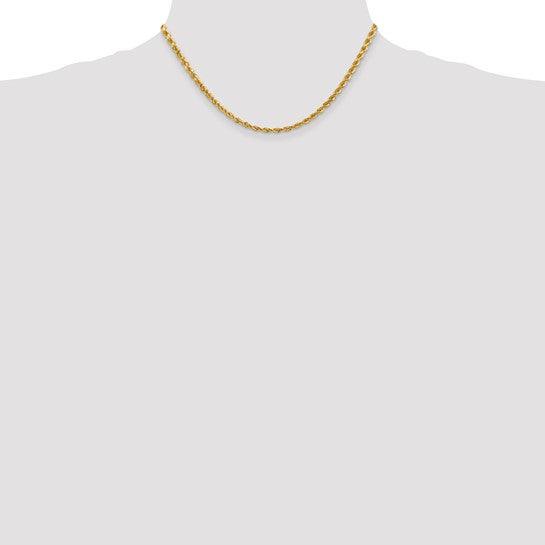 14k 4mm Diamond-cut Rope Chain