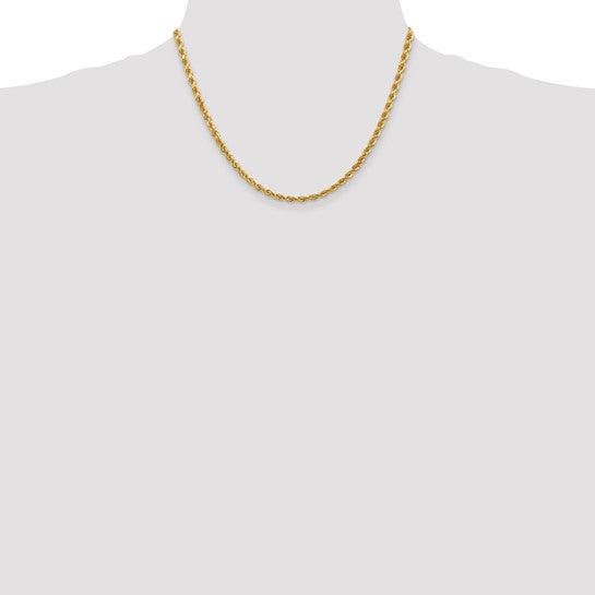 14k 4mm Diamond-cut Rope Chain