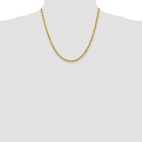 14k 4mm Diamond-cut Rope Chain