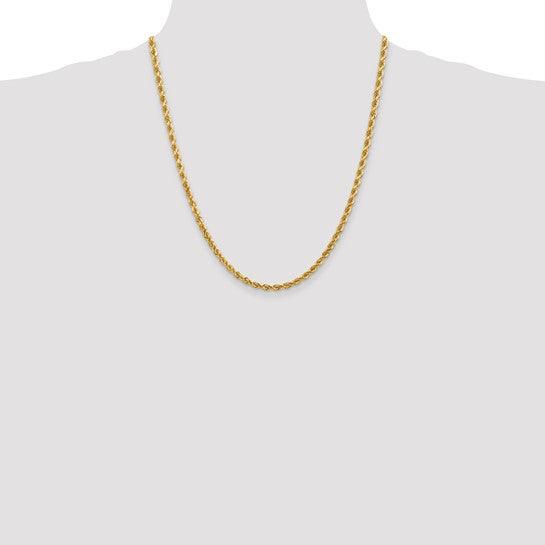 14k 4mm Diamond-cut Rope Chain