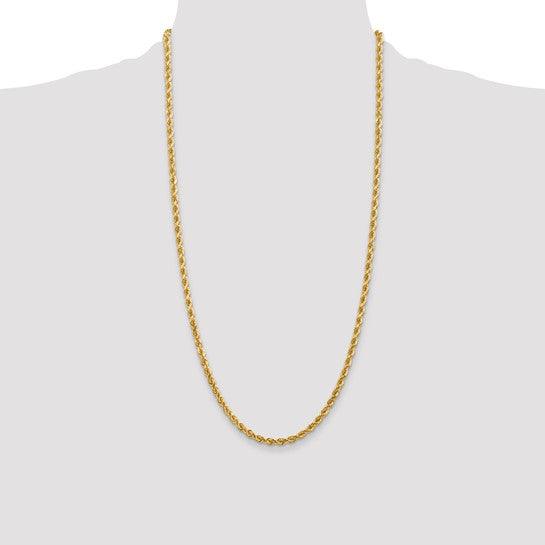14k 4mm Diamond-cut Rope Chain
