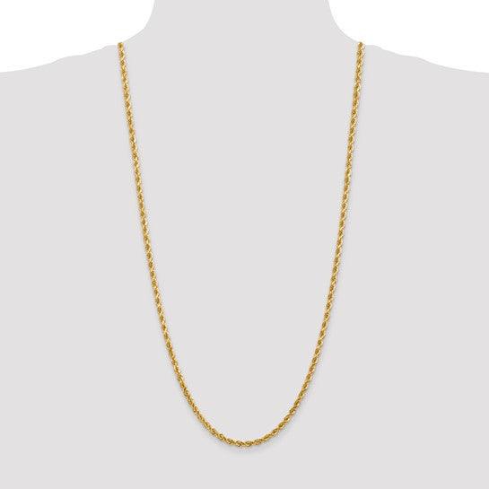14k 4mm Diamond-cut Rope Chain