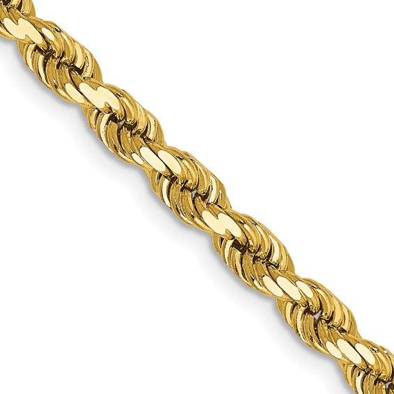 14k 4mm Diamond-cut Rope Chain