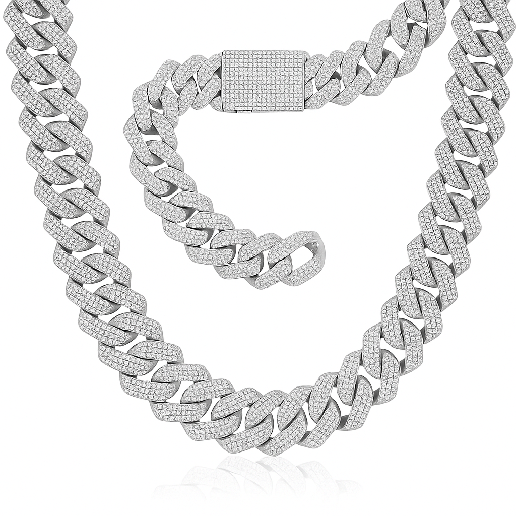 8mm Brass Cuban Link (Iced/Rosed)