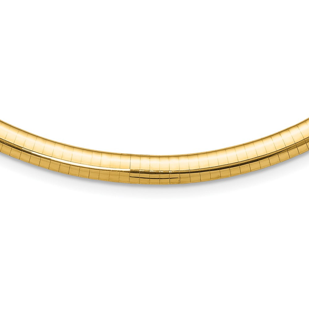 14K Yellow Gold Lightweight Domed Omega Chain — 6 mm
