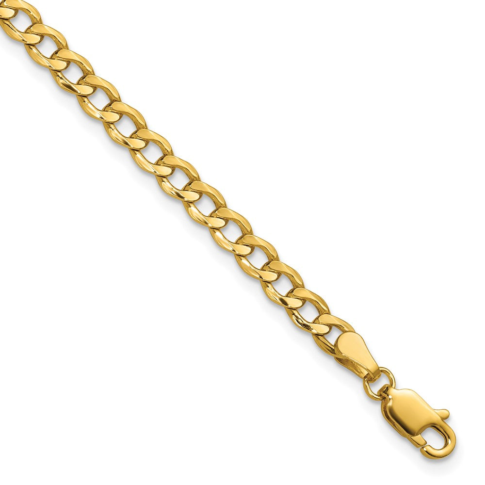 10K Yellow Gold Semi-Solid Curb Chain — 4.3 mm
