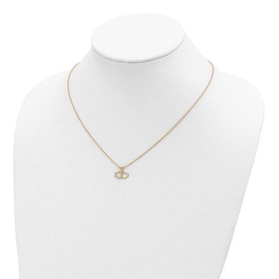 10k Tri-Color Black Hills Gold Double Heart Necklace