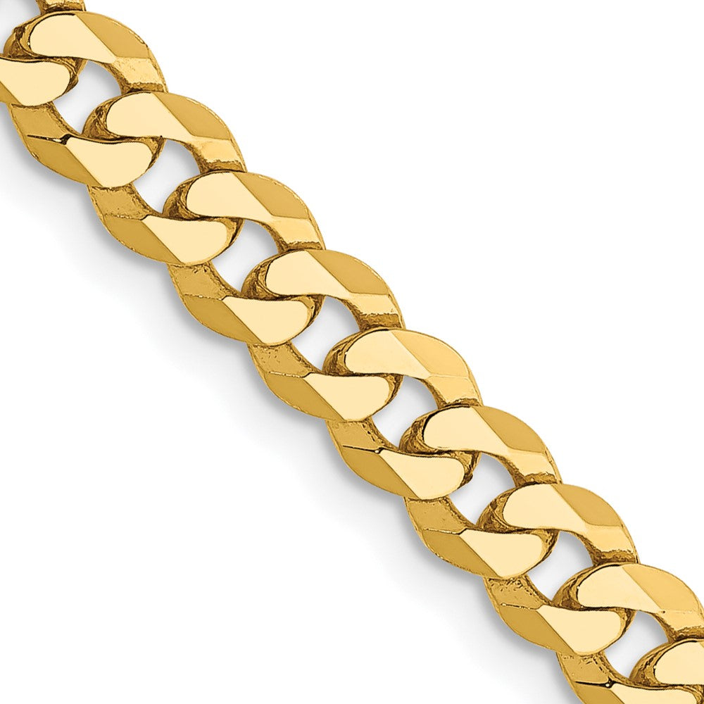 10K Yellow Gold Flat Beveled Curb Chain — 4.75 mm