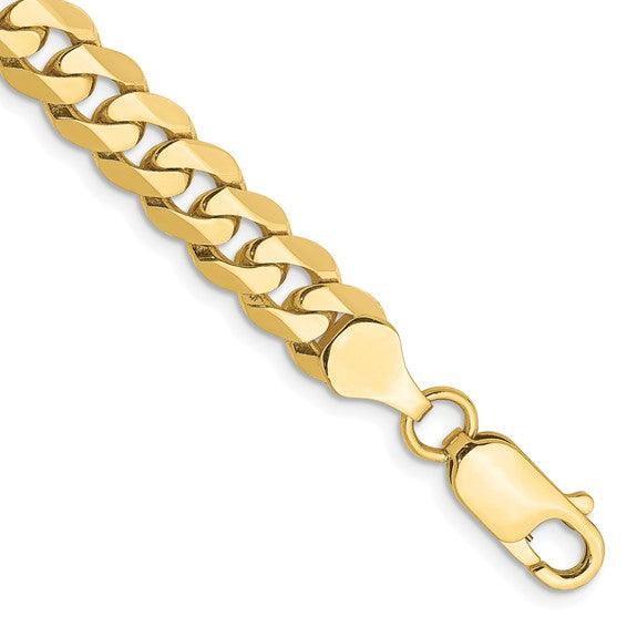 10k 6.75mm Flat Beveled Curb Bracelet