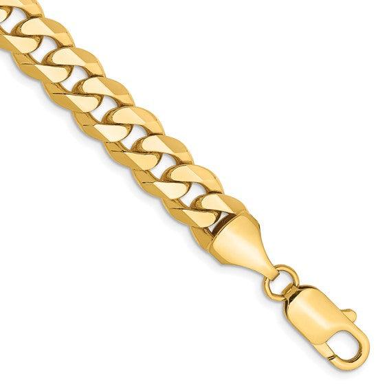 10k 8.5mm Flat Beveled Curb Bracelet