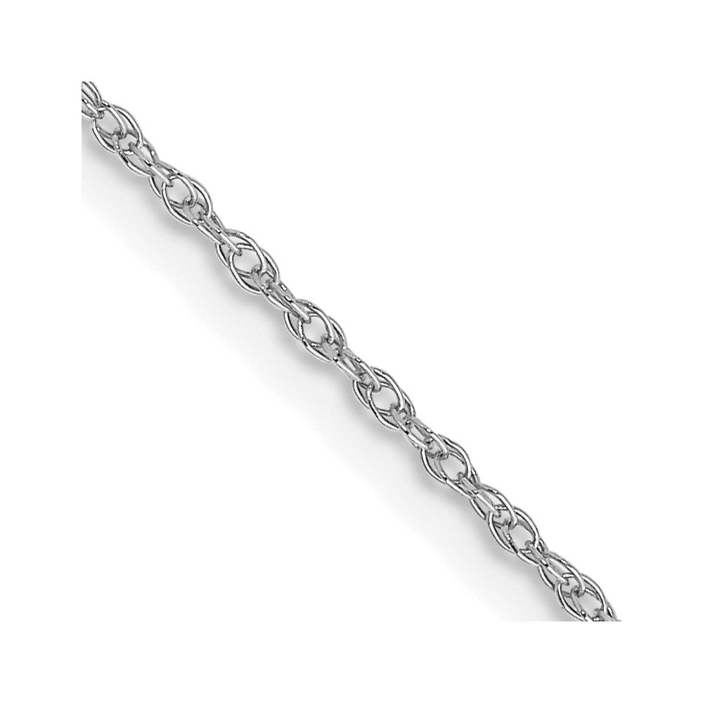 10K White Gold Carded Cable Rope Chain — 0.7 mm