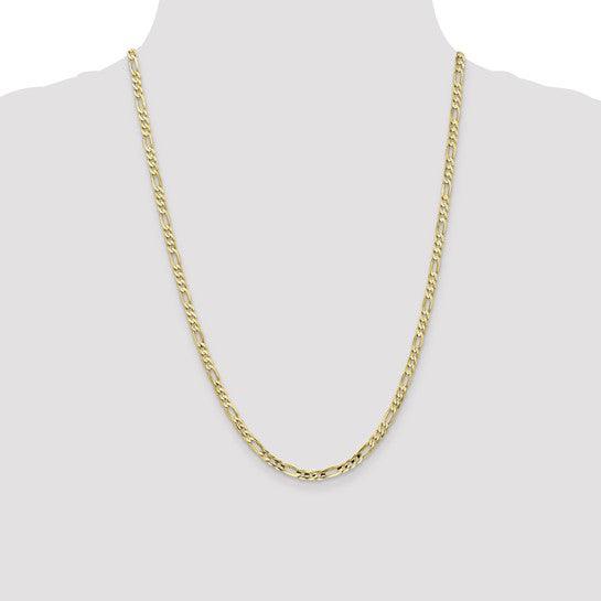10k 4mm Light Concave Figaro Chain