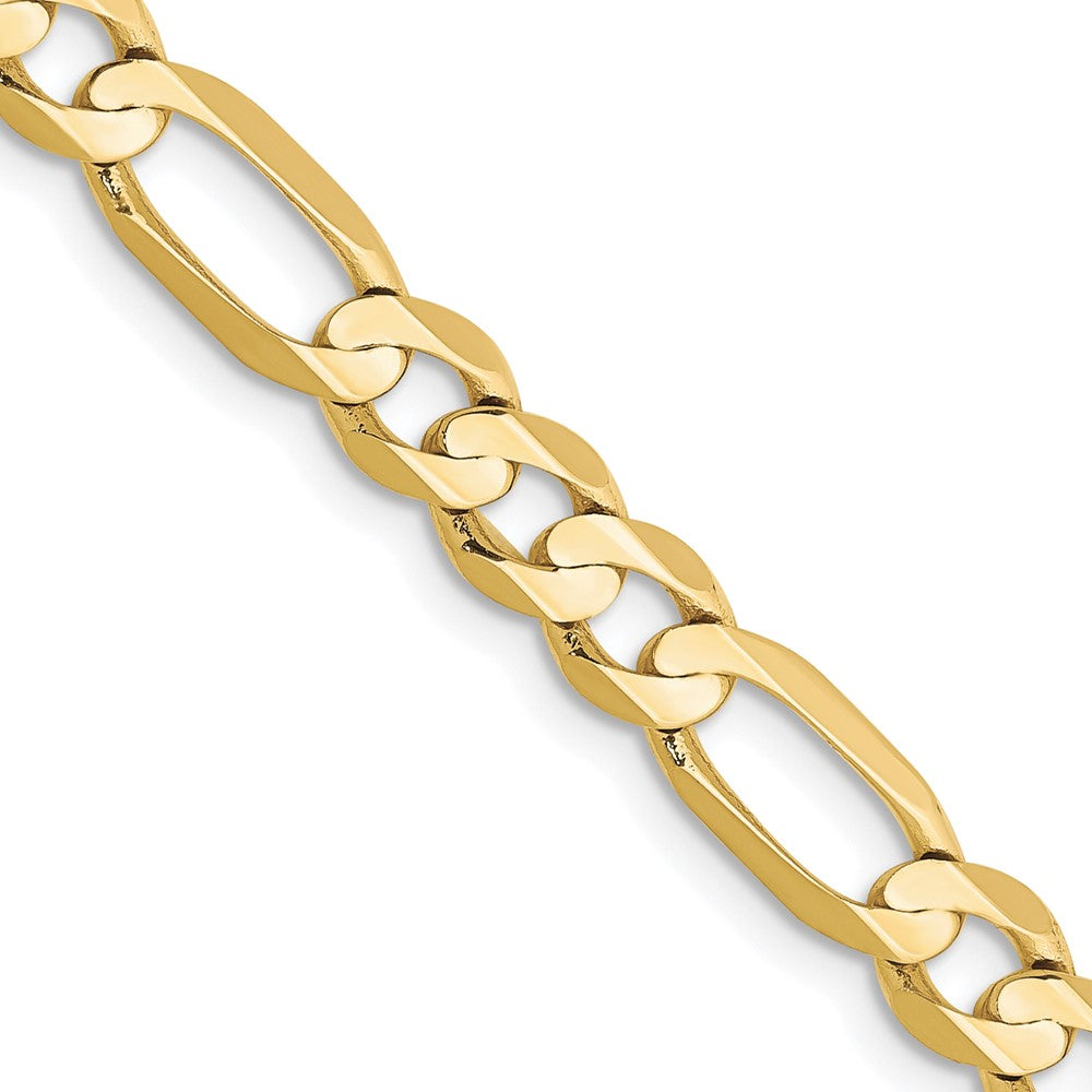 10K Yellow Gold Light Concave Figaro Chain — 5.5 mm