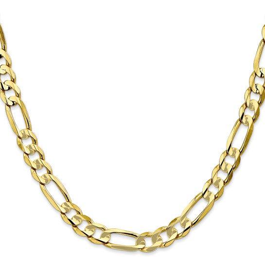 10k 6.75mm Light Concave Figaro Chain