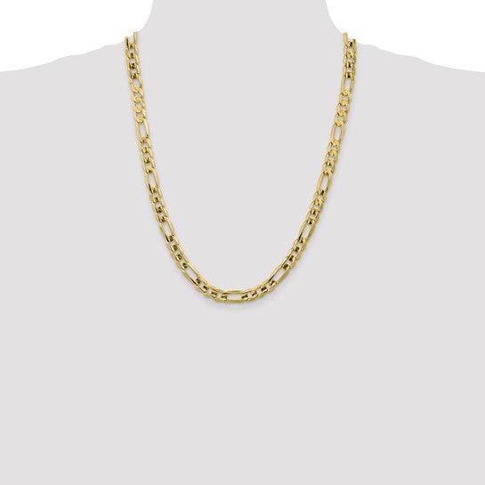 10k 7.5mm Light Concave Figaro Chain