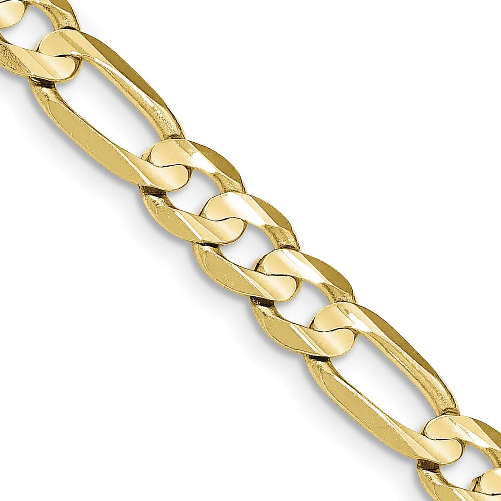 10K Yellow Gold Light Concave Figaro Chain — 7.5 mm