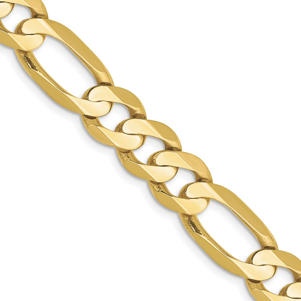 10K Yellow Gold Light Concave Figaro Chain — 8.75 mm