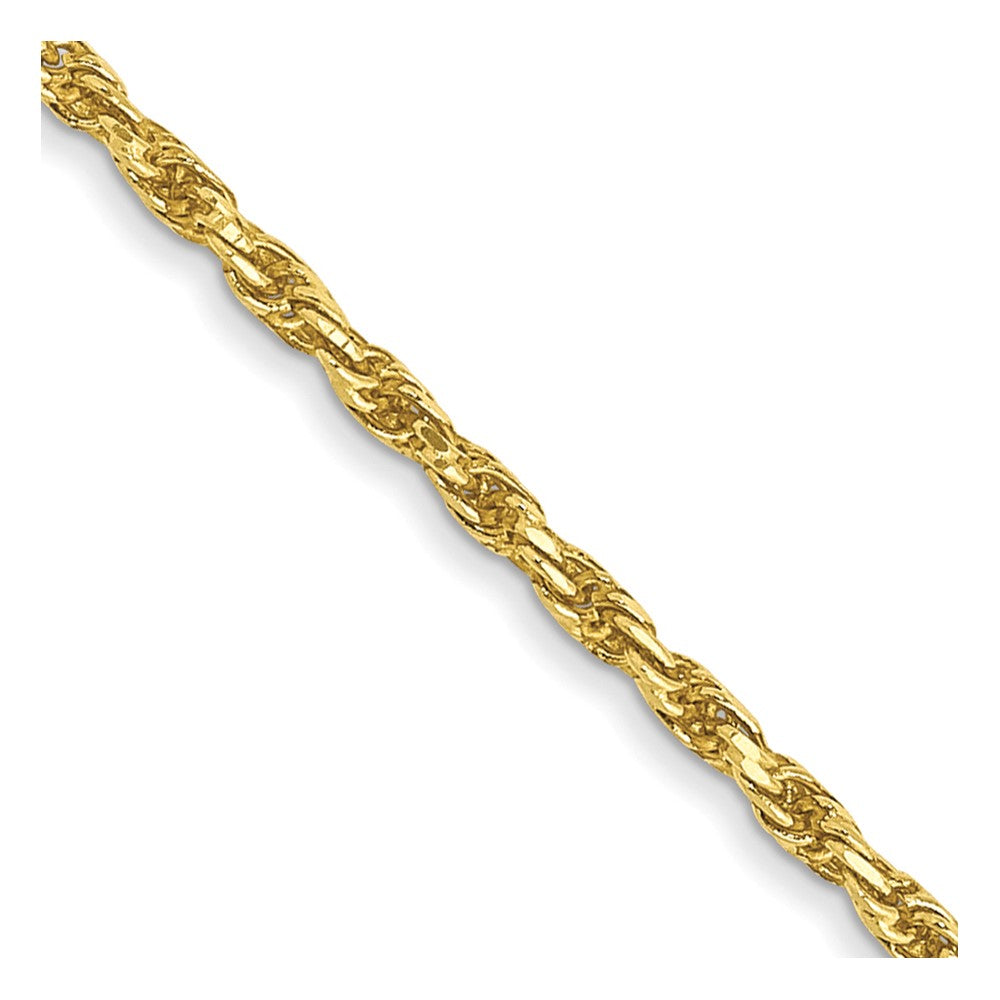 10K Yellow Gold Machine-Made Diamond-Cut Rope Chain — 1.3 mm