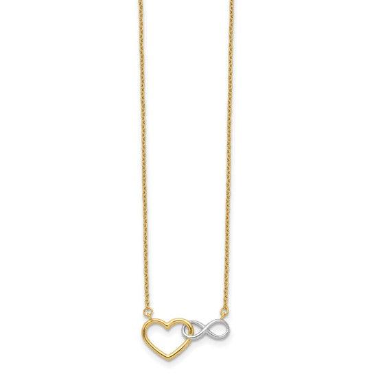 Gold Heart with Infinity Symbol Necklace