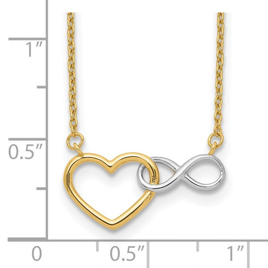 Gold Heart with Infinity Symbol Necklace