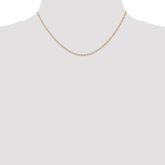 14k 1mm Carded Singapore Chain