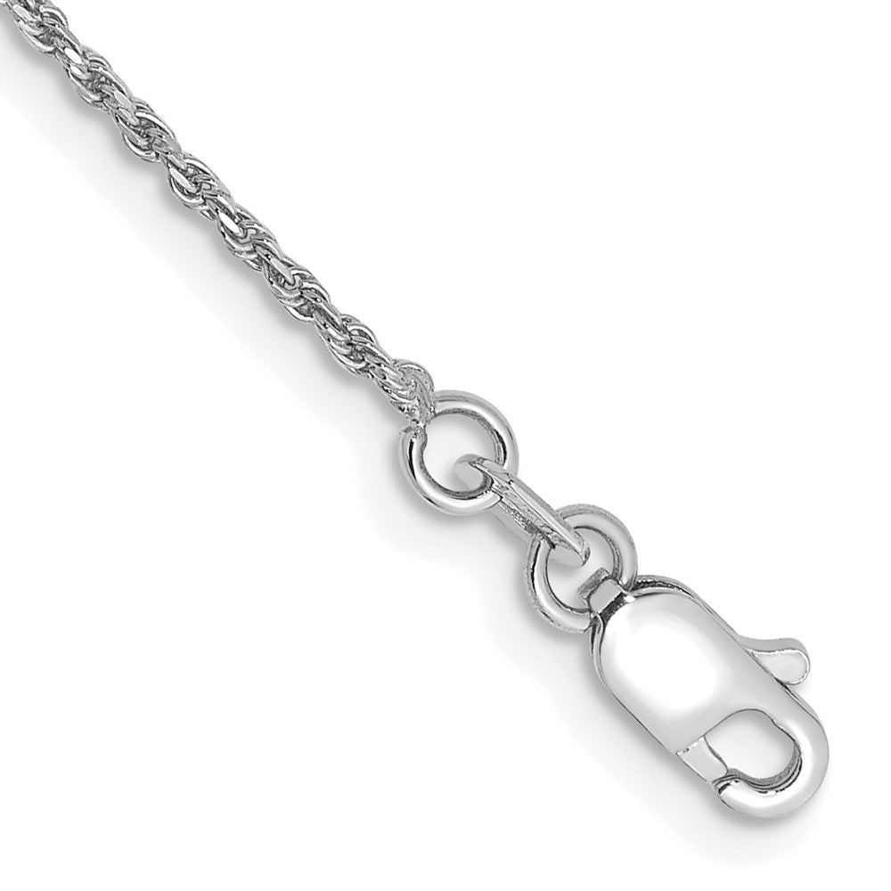 10K White Gold Machine-Made Diamond-Cut Rope Bracelet — 1.15 mm