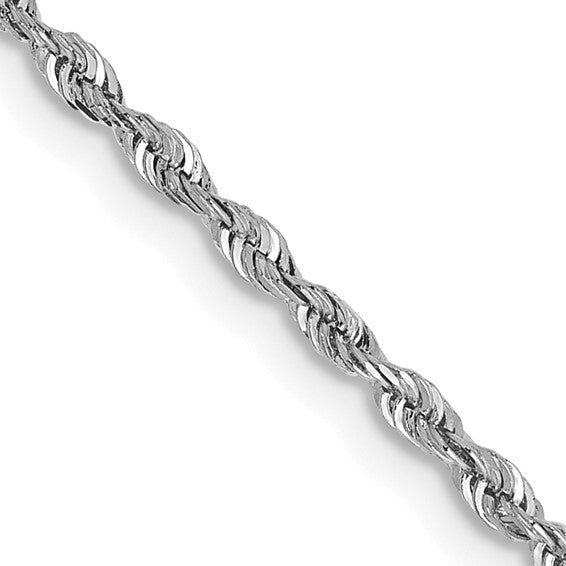 10k White Gold 1.85mm Diamond Cut Quadruple Rope Chain