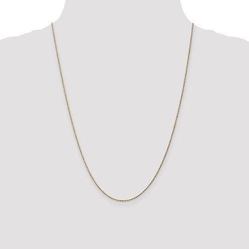 10k 0.95mm Carded Cable Rope Chain - Seattle Gold Grillz
