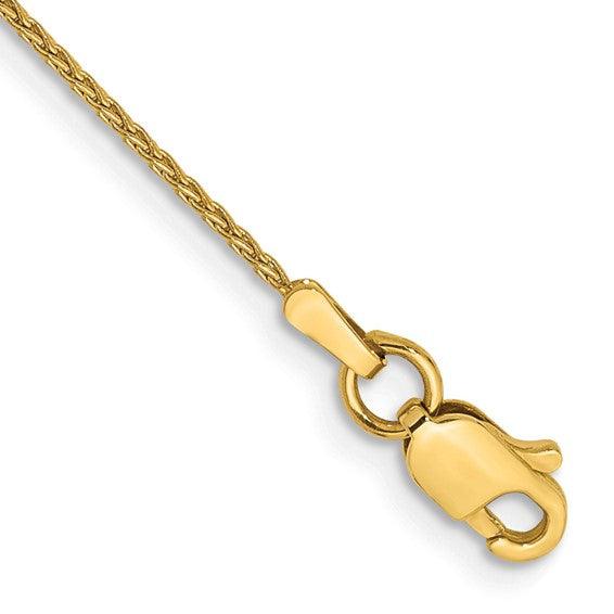 10k 0.95mm Parisian Wheat Chain Anklet - Seattle Gold Grillz