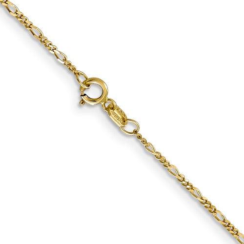 10k 1.25mm Flat Figaro Chain - Seattle Gold Grillz