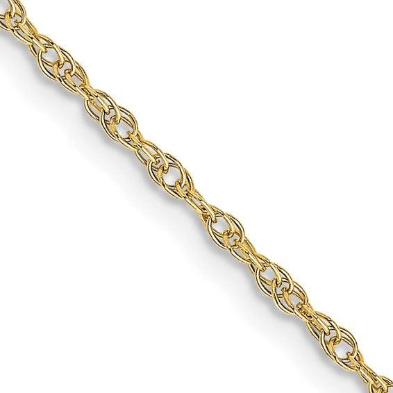 10k 1.35mm Carded Cable Rope Chain - Seattle Gold Grillz