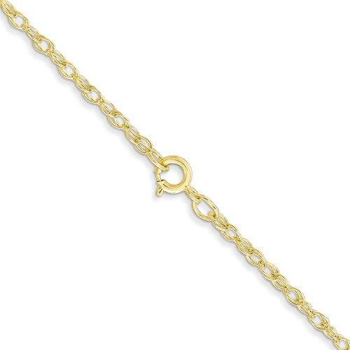 10k 1.35mm Carded Cable Rope Chain - Seattle Gold Grillz