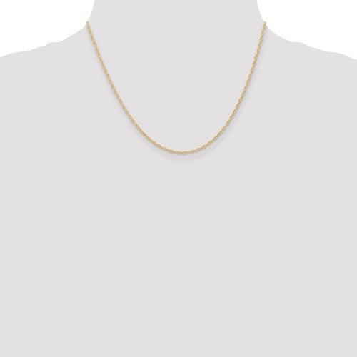 10k 1.35mm Carded Cable Rope Chain - Seattle Gold Grillz