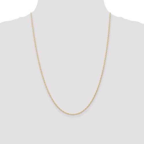 10k 1.35mm Carded Cable Rope Chain - Seattle Gold Grillz