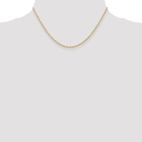 10k 1.55mm Carded Cable Rope Chain - Seattle Gold Grillz