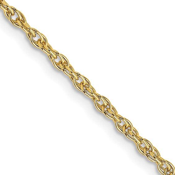 10k 1.55mm Carded Cable Rope Chain - Seattle Gold Grillz