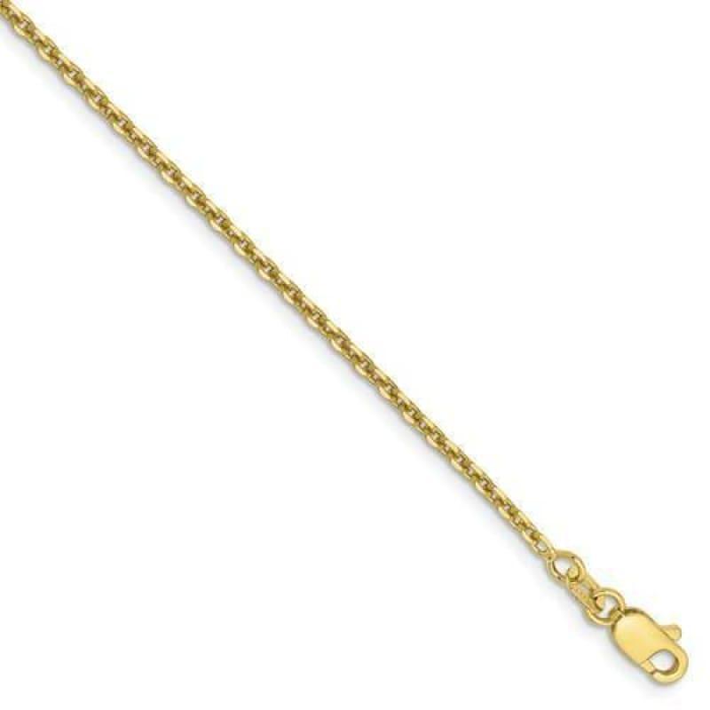 10k 1.65mm 9" Solid Diamond Cut Cable Bracelet - Seattle Gold Grillz