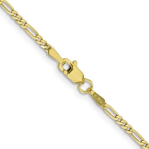 10k 1.75mm Polished Figaro Chain - Seattle Gold Grillz