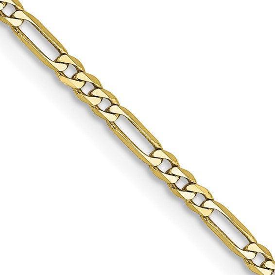 10k 1.75mm Polished Figaro Chain - Seattle Gold Grillz