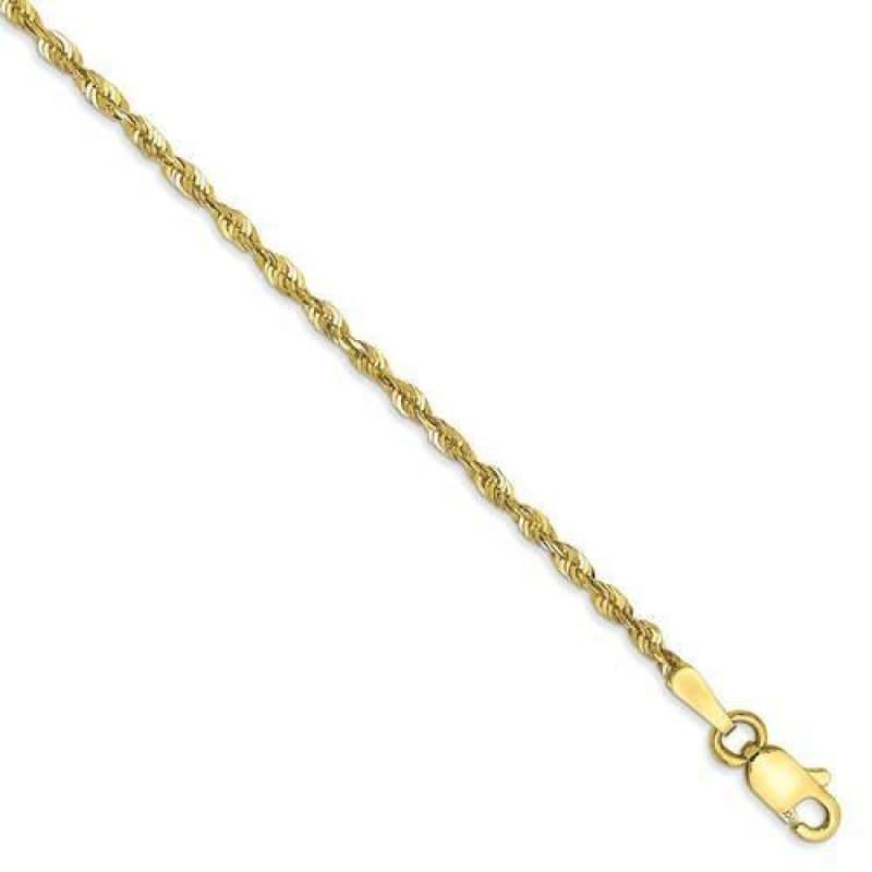 10k 1.8mm Diamond Cut Extra-Lite Rope Bracelet - Seattle Gold Grills