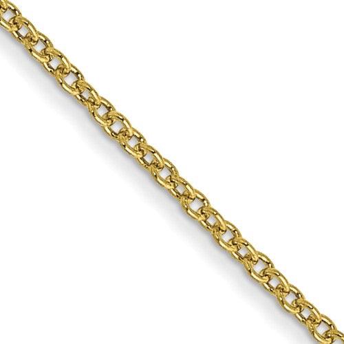 10k 1.8mm Polished Cable Chain - Seattle Gold Grillz