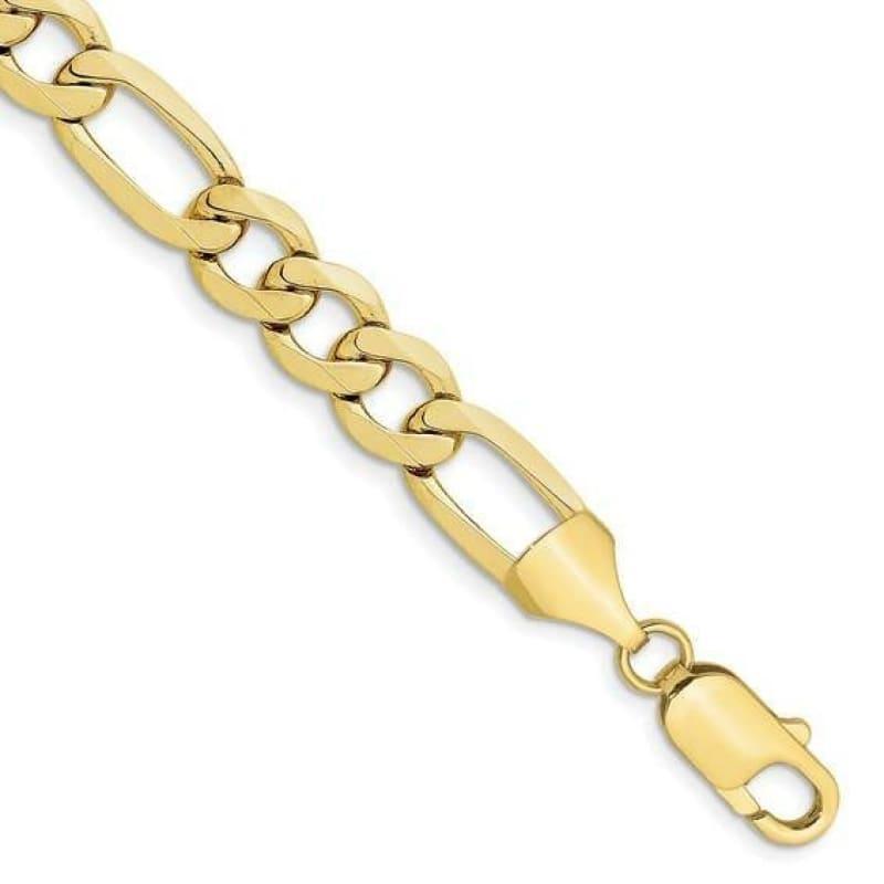 10k 10mm Light Figaro Bracelet - Seattle Gold Grillz