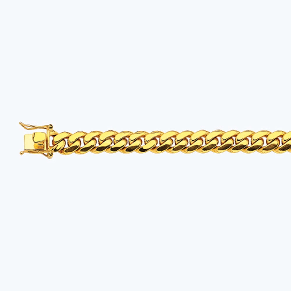 14K Yellow Gold 11mm Solid Supreme Miami Cuban Link Chain