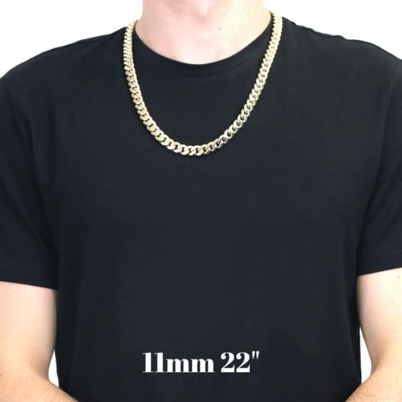 10k 11mm Solid Gold Miami Cuban Link Chain - Seattle Gold Grillz