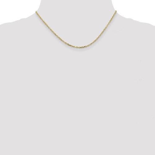 10k 2.20mm Diamond Cut Cable Chain - Seattle Gold Grillz