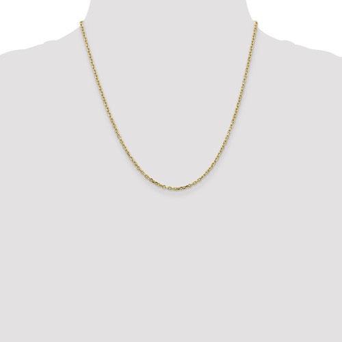 10k 2.20mm Diamond Cut Cable Chain - Seattle Gold Grillz