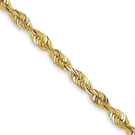 10k 2.25mm Diamond Cut Extra-Lite Rope Chain - Seattle Gold Grillz