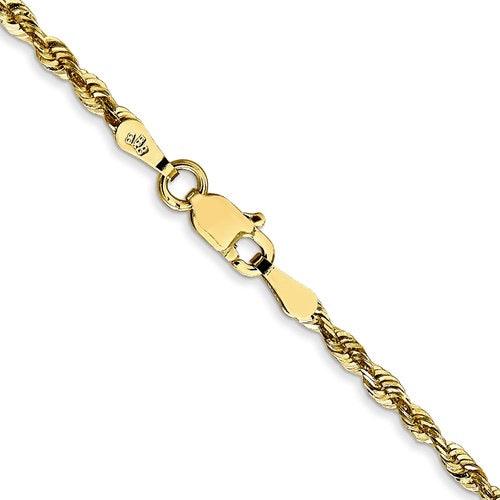 10k 2.25mm Diamond Cut Extra-Lite Rope Chain - Seattle Gold Grillz