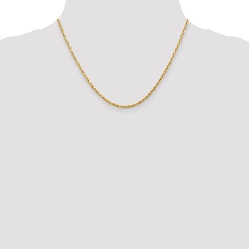 10k 2.25mm Diamond Cut Extra-Lite Rope Chain - Seattle Gold Grillz