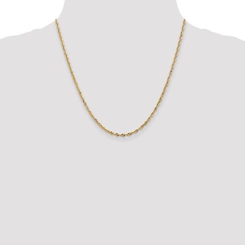 10k 2.25mm Diamond Cut Extra-Lite Rope Chain - Seattle Gold Grillz